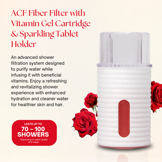K-HeadSpa ACF Fiber Filter with Vitamin Gel & Sparkling Tablet Holder - Rose K-HeadSpa