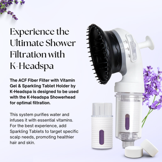 K-HeadSpa ACF Fiber Filter with Vitamin Gel & Sparkling Tablet Holder - Lavender K-HeadSpa