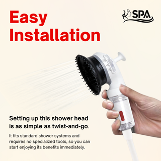 K-HeadSpa Water Filtration Shower System with Massage Head, Activated Carbon Filter, Vitamin Gel & Holder – Rose K-HeadSpa