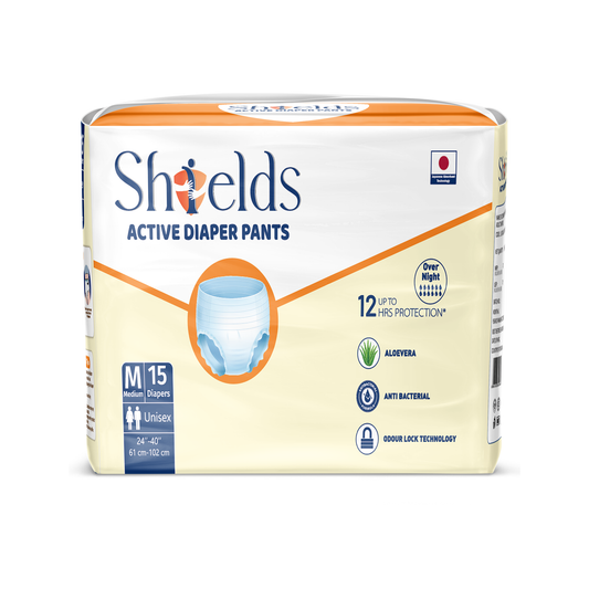 Shields Adult Diapers, Unisex Incontinence Diaper Pull-Ups for Women & Men, Leak-Proof, Daily Bladder Protection - Pack of 1 (M)