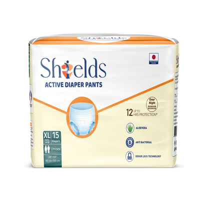 Shields Adult Diapers, Unisex Incontinence Diaper Pull-Ups for Women & Men, Leak-Proof, Daily Bladder Protection - Pack of 1 (XL)