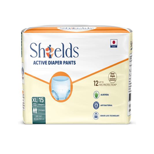 Shields Adult Diapers, Unisex Incontinence Diaper Pull-Ups for Women & Men, Leak-Proof, Daily Bladder Protection - Pack of 1 (XL)