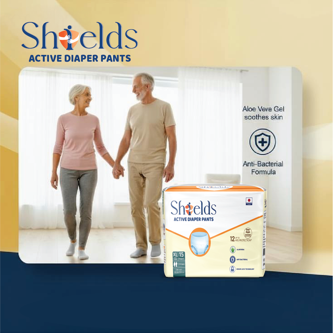 Shields Adult Diapers, Unisex Incontinence Diaper Pull-Ups for Women & Men, Leak-Proof, Daily Bladder Protection - Pack of 6 (XL)