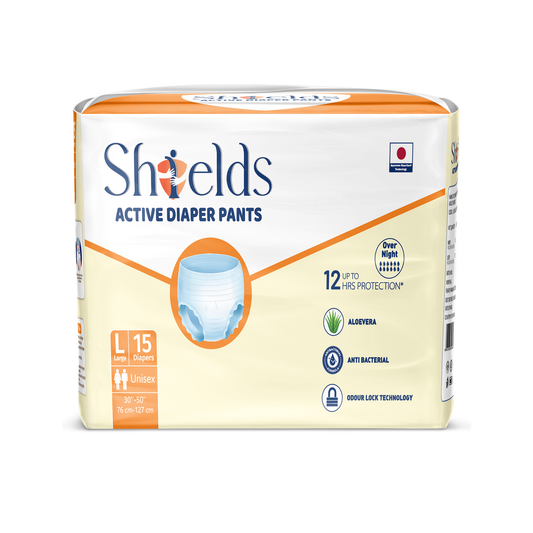 Shields Adult Diapers, Unisex Incontinence Diaper Pull-Ups for Women & Men, Leak-Proof, Daily Bladder Protection - Pack of 1 (L)