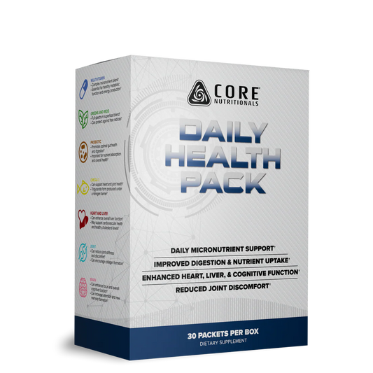 Core Nutritionals Daily Health Pack, Complete Daily Wellness Multivitamin & Greens Pack - 30 Packets per Box