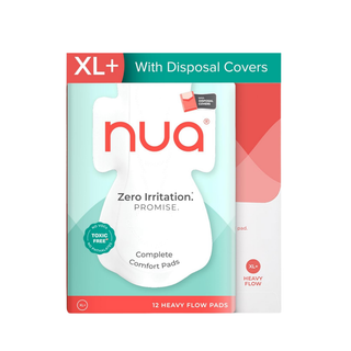 Nua Complete Comfort Sanitary Pads, Rash-Free Period Pads for Women, Soft & Leak-Proof for Medium Flow - Xl (Pack of 12)
