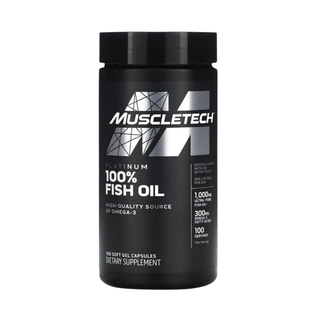 MuscleTech Platium Omega 3 Fish Oil Softgels with EPA & DHA, Support Heart, Brain & Joints  – 100 Softgels (1000)