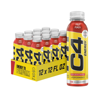 C4 Energy Still Drink, Pre Workout Energy Beverage with Beta-Alanine & Zero Sugar, Supports Focus, Cognitive Health & Performance, NSF Certified, Fruit Punch Flavor – 12oz Bottle