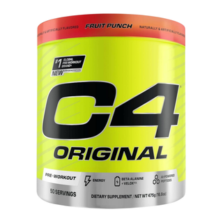 C4 Original Pre Workout Powder with Zero Sugar, Beta-Alanine, Vitamin C, for Energy, Focus & Performance, Fruit Punch Flavor – 50 Servings