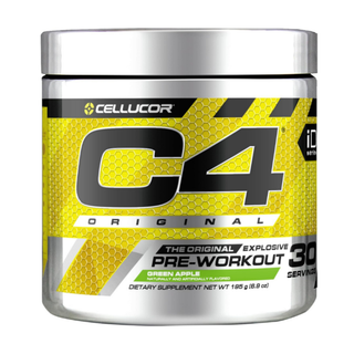 C4 Original Pre Workout Powder with Zero Sugar, Beta-Alanine, Vitamin C, for Energy, Focus & Performance, Green Apple Flavor – 30 Servings