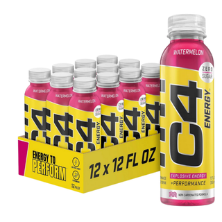C4 Energy Still Drink, Pre Workout Energy Beverage with Beta-Alanine & Zero Sugar, Supports Focus, Cognitive Health & Performance, NSF Certified, Watermelon Flavor – 12oz Bottle