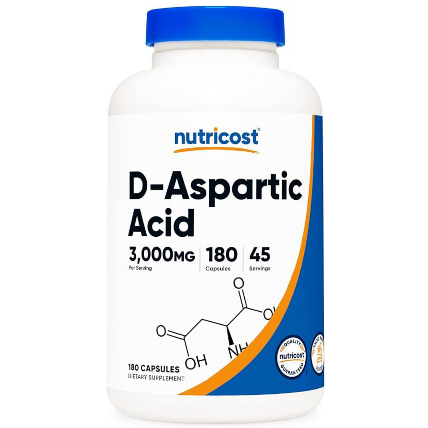 Nutricost D-Aspartic Acid Capsules 3000 MG 180 Capsules Nutricost