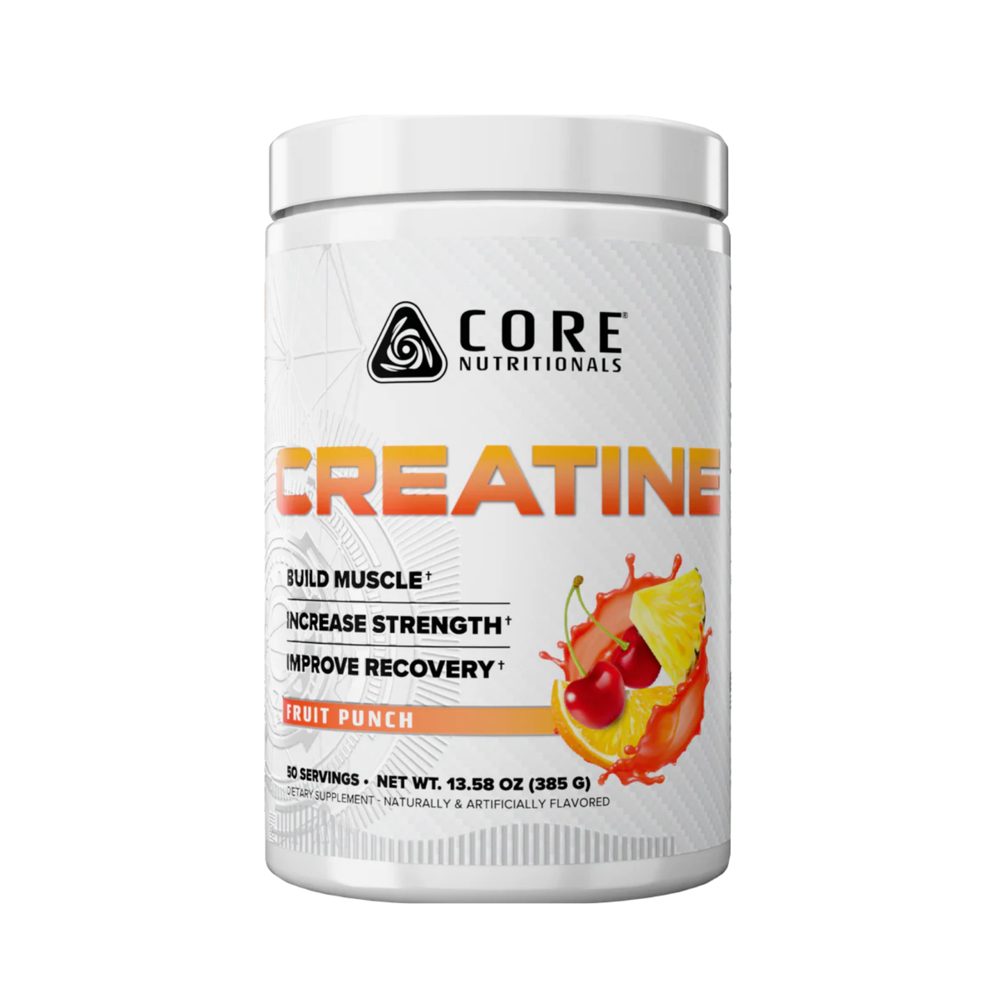 Core Nutritionals Creatine Monohydrate, Premium Creatine for Fitness & Muscle Recovery - Fruit Punch Flavor