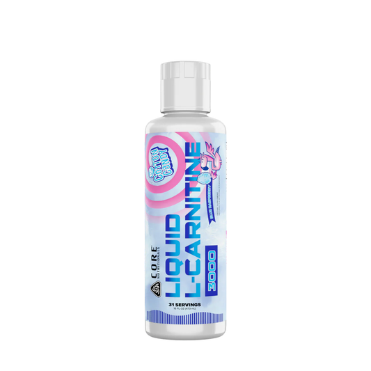 Core Nutritionals Liquid L-Carnitine Fat Metabolism & Energy Support, Stimulant-Free, Sugar-Free Formula - Cherry Berry Flavor