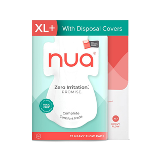 Nua Sanitary Pads Soft, Rash-Free Period Pads for Women for Medium Flow - XL+ (Pack of 12)