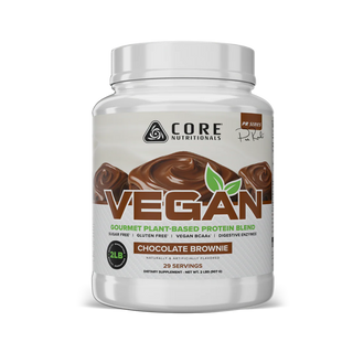 Core VEGAN Gourmet Plant-Based Protein Blend, No Lactose, Soy or Gluten - Chocolate Brownie