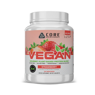 Core VEGAN Gourmet Plant-Based Protein Blend, No Lactose, Soy or Gluten - Strawberry
