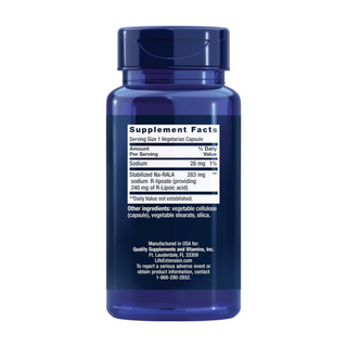 Life Extension Super R-Lipoic Acid 240 mg - Supports Cellular Energy - Supplement for Anti-Aging and Liver Health - Non-GMO, Gluten-Free - 60 Vegetarian Capsules Life Extension