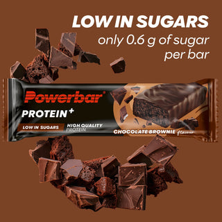 PowerBar Protein Plus Low Sugar Chocolate Brownie Protein Bar – High Protein Low Sugar Sports Bar | 30 x 35g | Protein Chocolate Bar for Gym, Lean Muscle & Fitness
