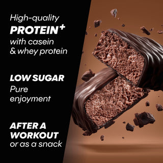 PowerBar Protein Plus Low Sugar Chocolate Brownie Protein Bar – High Protein Low Sugar Sports Bar | 30 x 35g | Protein Chocolate Bar for Gym, Lean Muscle & Fitness