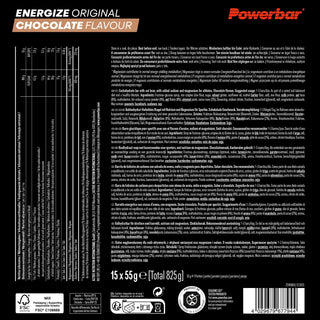 PowerBar Energize Original Chocolate Energy Bar – High Carb Sports Bar with 2:1 Glucose-Fructose, Magnesium & Sodium | 15 x 55g Box | Protein Bar for Running, Cycling & Endurance Training-testproduct