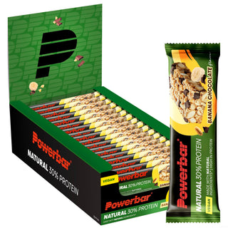 PowerBar Natural Protein Banana Chocolate Bar – High Protein Natural Sports Bar for Muscle Recovery | 18 x 40g | Protein Chocolate Bar for Gym, Running & Fitness
