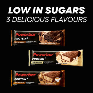 PowerBar Protein Plus Low Sugar Chocolate Brownie Protein Bar – High Protein Low Sugar Sports Bar | 30 x 35g | Protein Chocolate Bar for Gym, Lean Muscle & Fitness