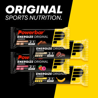 PowerBar Energize Original Banana Punch Energy Bar – High Carb 2:1 Sports Bar with Electrolytes | 15 x 55g | Energy Protein Bar for Running, Cycling & Endurance Sports