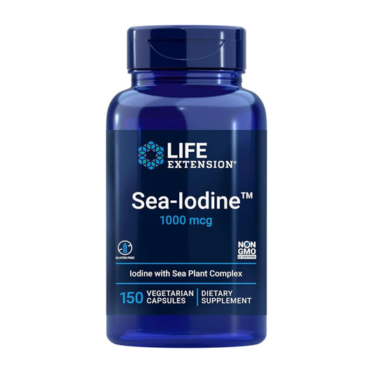 Life Extension Sea Iodine 1000 mcg, Iodine from Kelp + Potassium Iodide, Supports Thyroid Health & Metabolism - 60 Veg Capsules
