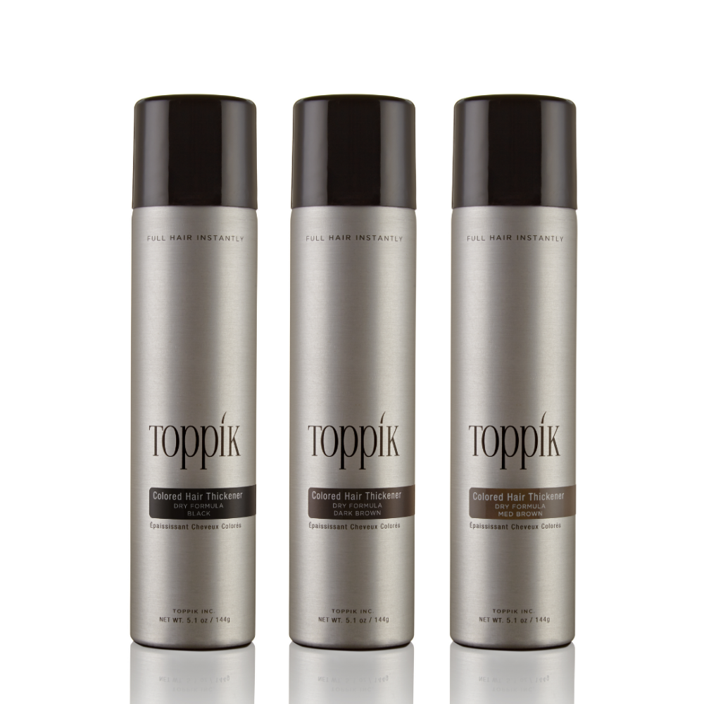 3 Shades of Toppik Colored Hair Thickener 
