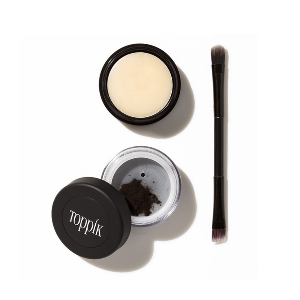 Toppik Brow Building Fibers 3pc Kit (Fiber, Wax, Dual Brush) for Thick Vibrant Looking Eye Brows