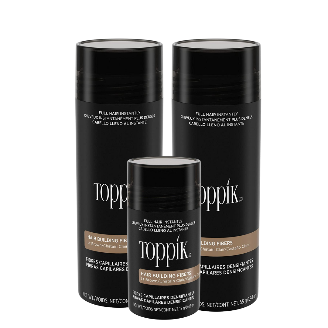 Value Set - Toppik Hair Building Fibers for Thinning Hair Premium Keratin Fibers Conceals Hair Thinning and Hair Loss